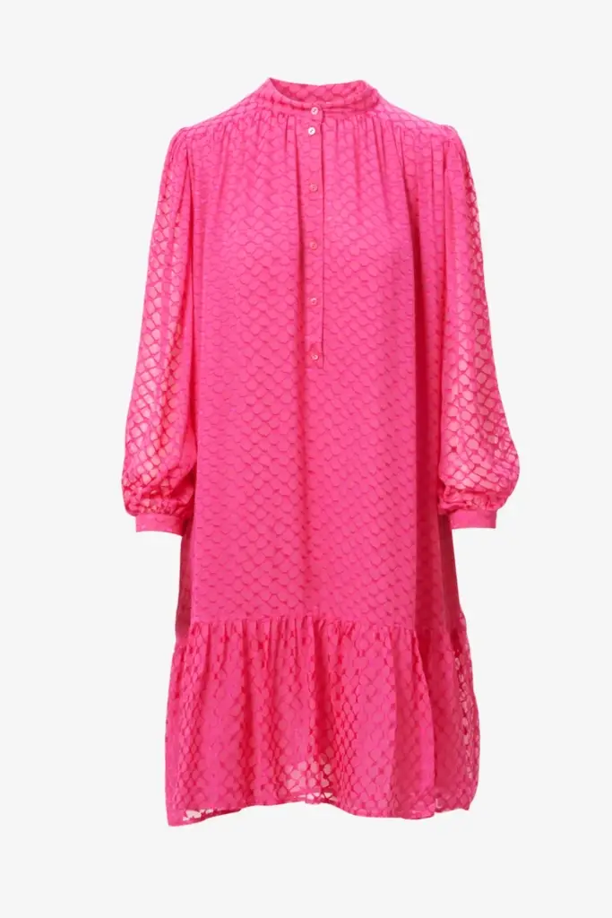 Lala Berlin Dress Day viscose/silk blend polka dot dragonfruit Kauf eins, bekomm eins gratis