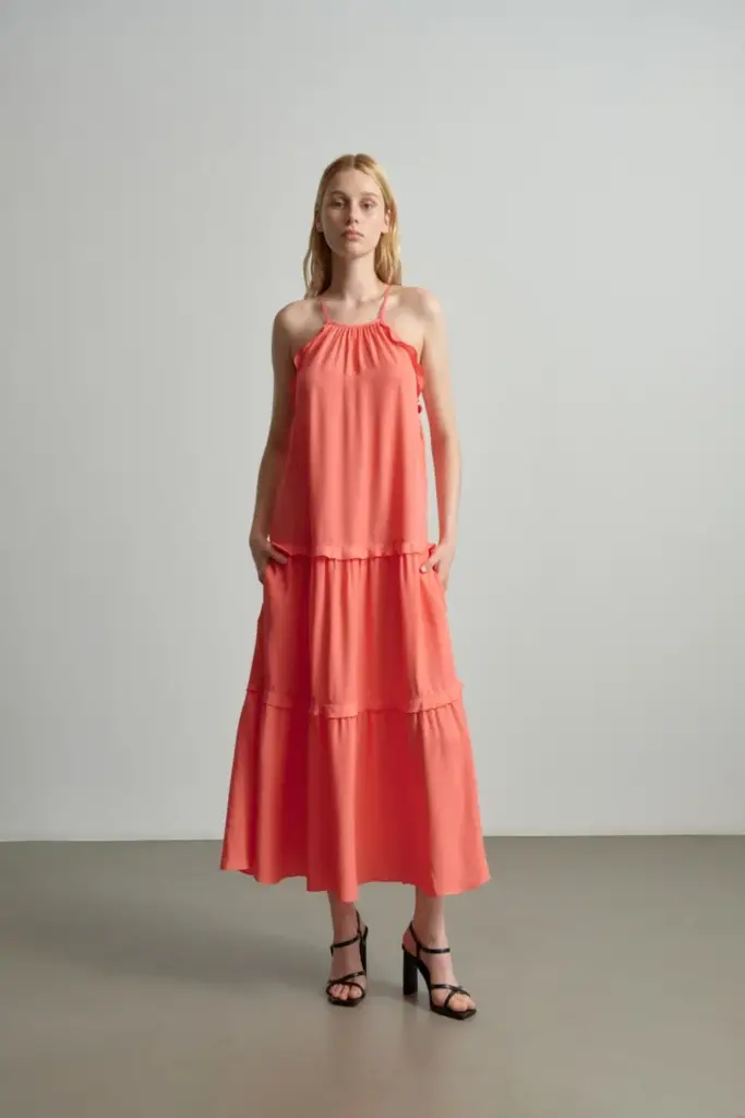 Lala Berlin Dress Daau viscose underwater melon Begrenzte Freigabe