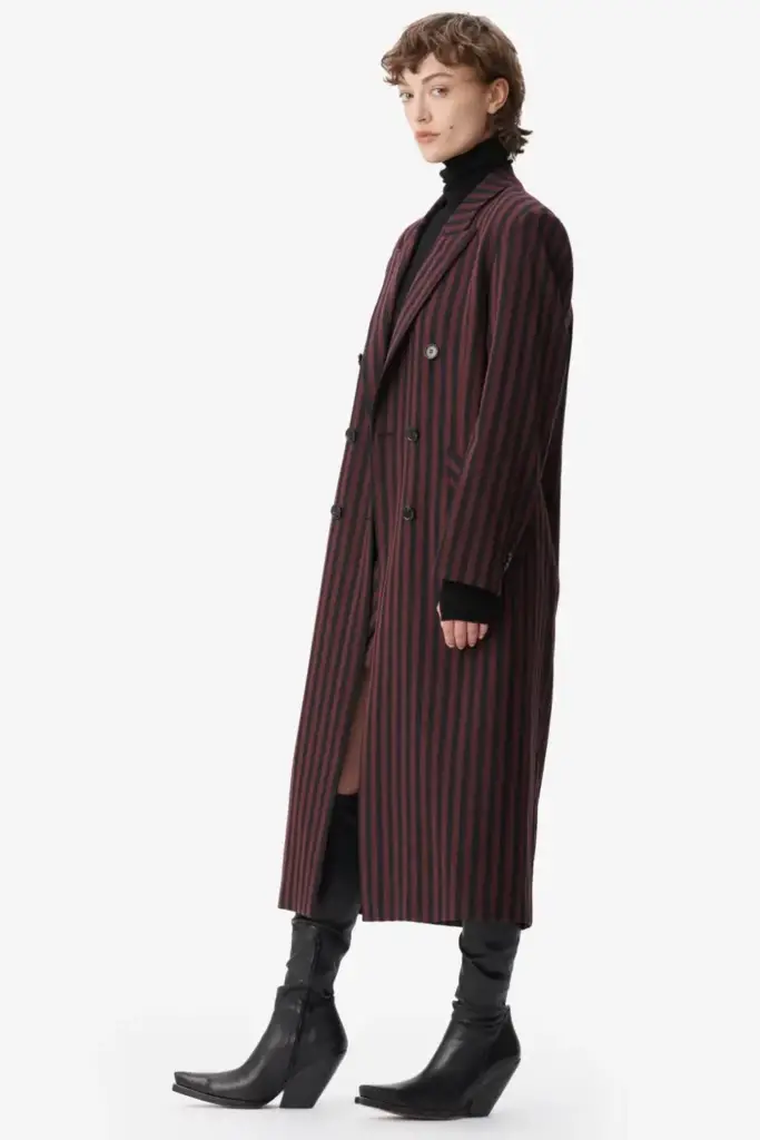 Lala Berlin Coat Odith polyester mix stripe fudge Bis zu 50% Rabatt