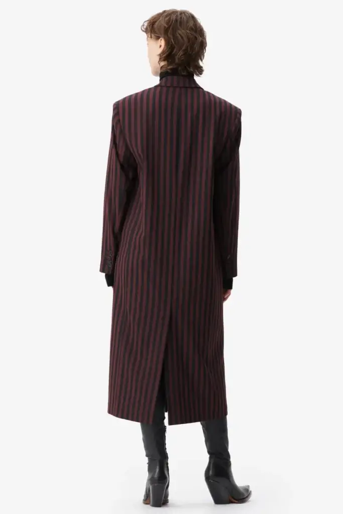 Lala Berlin Coat Odith polyester mix stripe fudge Bis zu 50% Rabatt