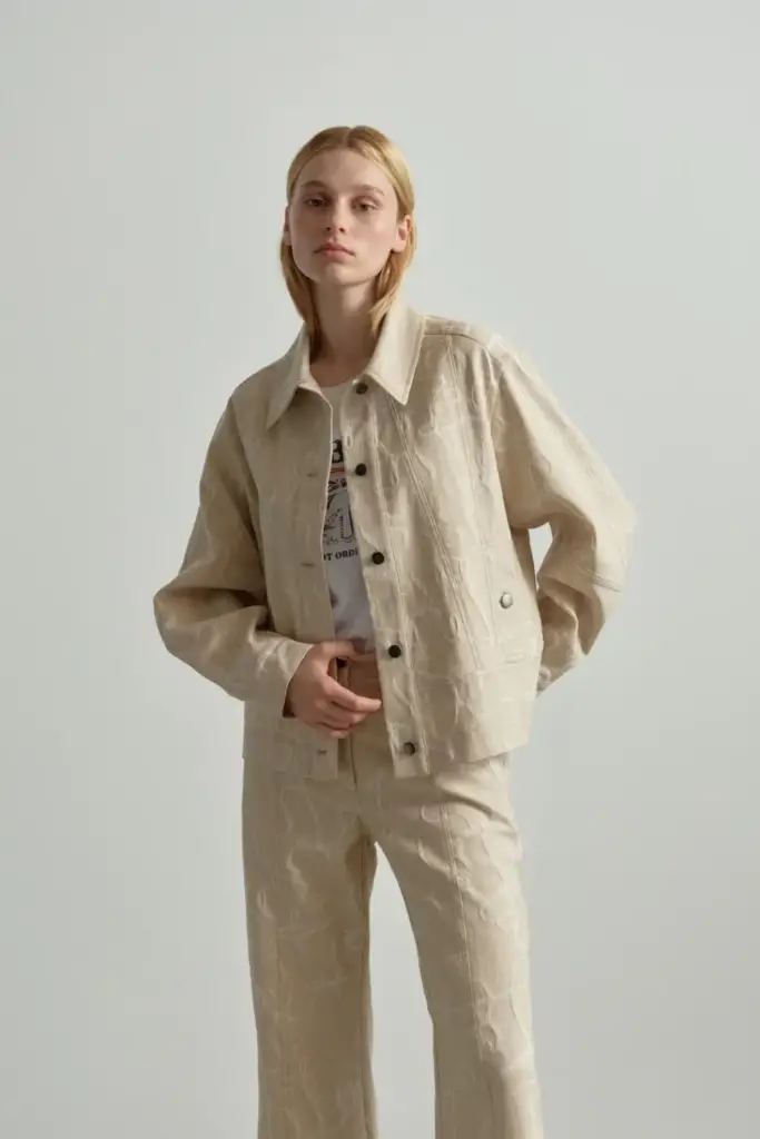 Lala Berlin Jacket Jacek cotton mix lalagram jacquard beige Black Friday Preise