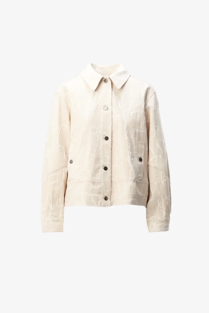 Lala Berlin Jacket Jacek cotton mix lalagram jacquard beige Black Friday Preise