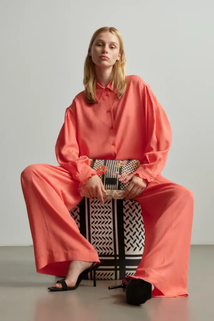 Lala Berlin Pants Polko viscose mix underwater melon 50% Rabatt für begrenzte Zeit