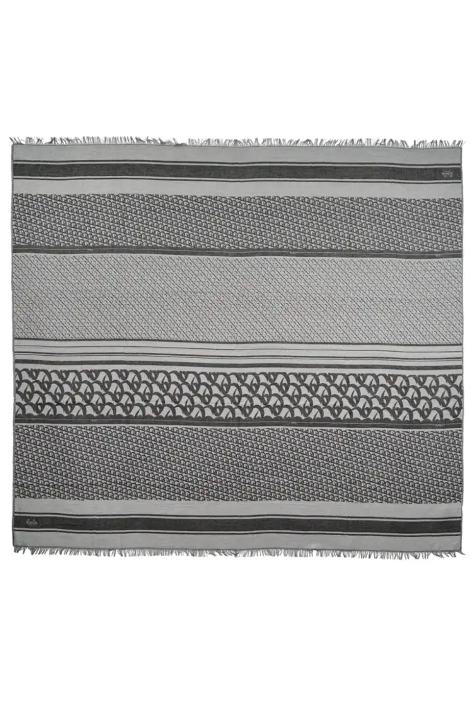 Lala Berlin Scarf Monogram viscose mix black/white Weihnachtsangebot