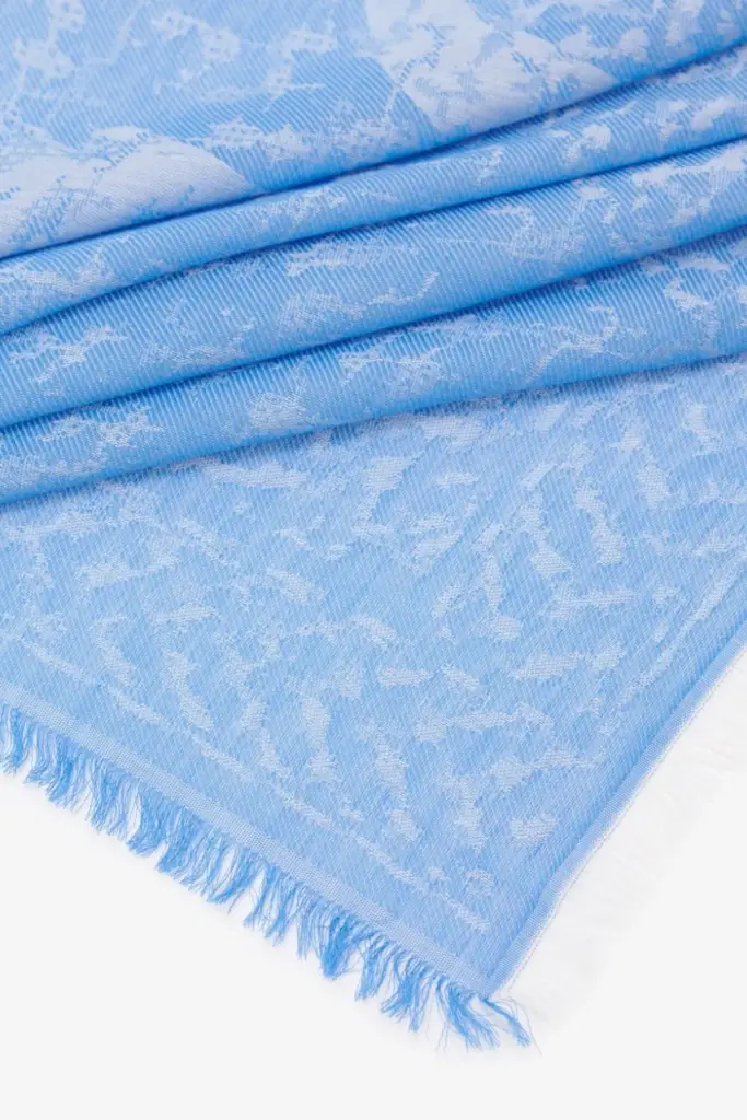 Lala Berlin Scarf Arian cotton diamond azure Exklusive Angebote
