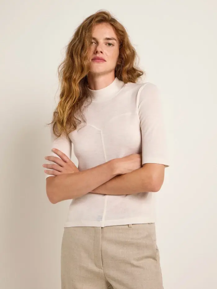 Lanius Halbarmshirt mit Stehkragen (GOTS)