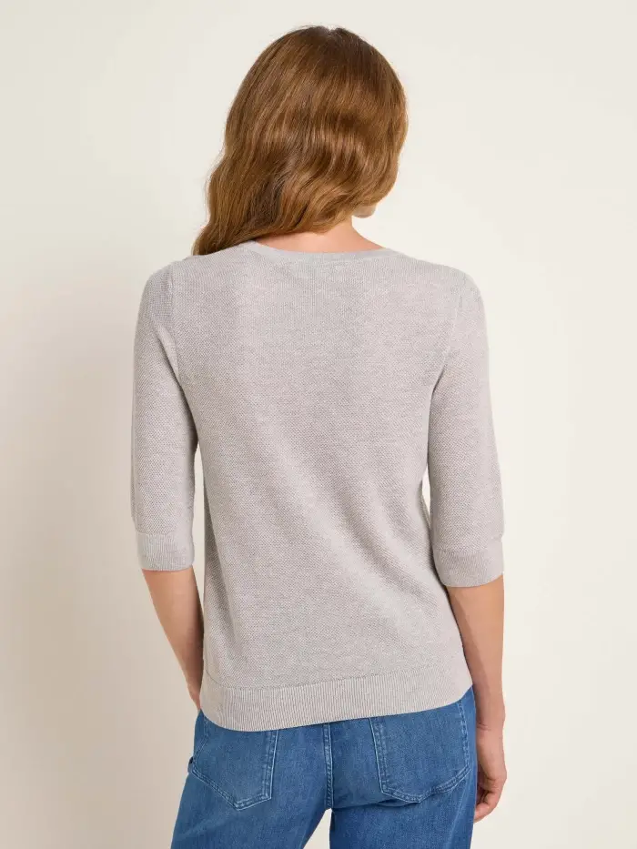 Lanius Struktur-Halbarmpullover (GOTS) Begrenzte Freigabe