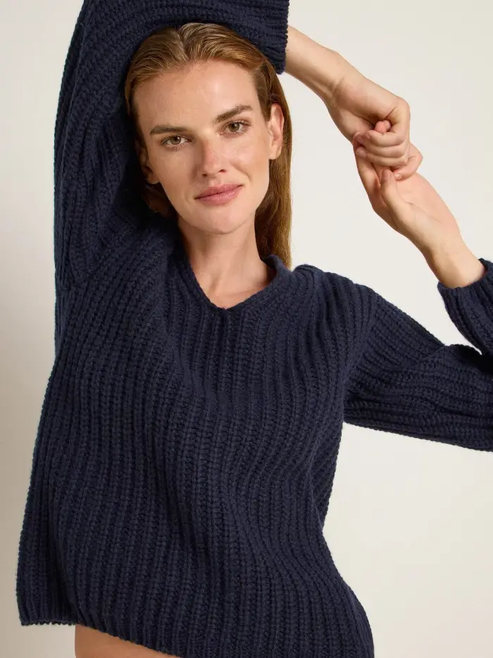 Lanius Pullover mit V-Ausschnitt (GOTS) Clearance-Verkauf