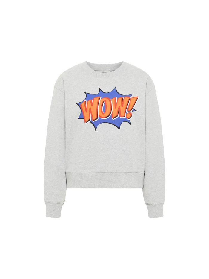 Lanius Statement Sweatshirt "WOW" (GOTS) Fabrik Onlineshop