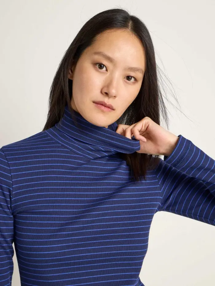 Lanius Streifen-Rollkragenshirt (GOTS) Online Shopping