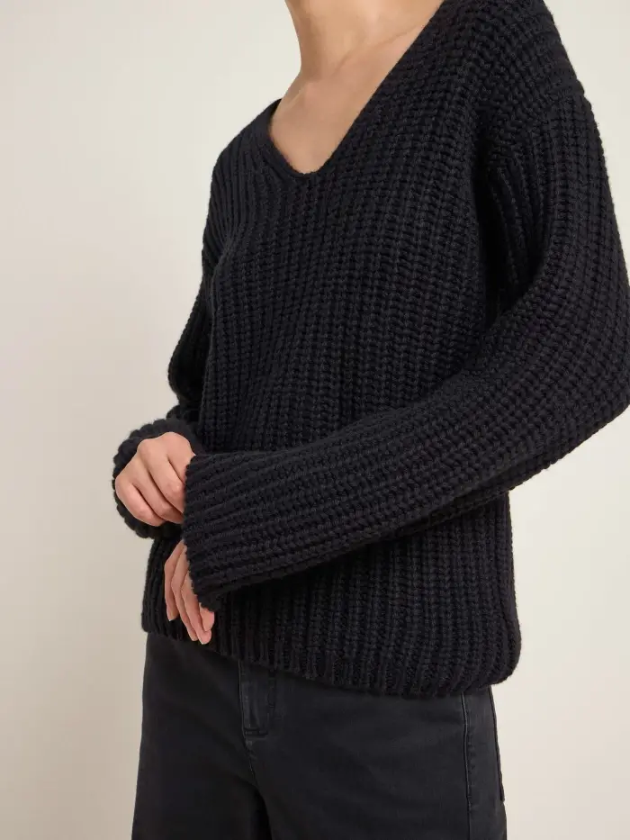 Lanius Pullover mit V-Ausschnitt (GOTS) Valentinstagsangebot