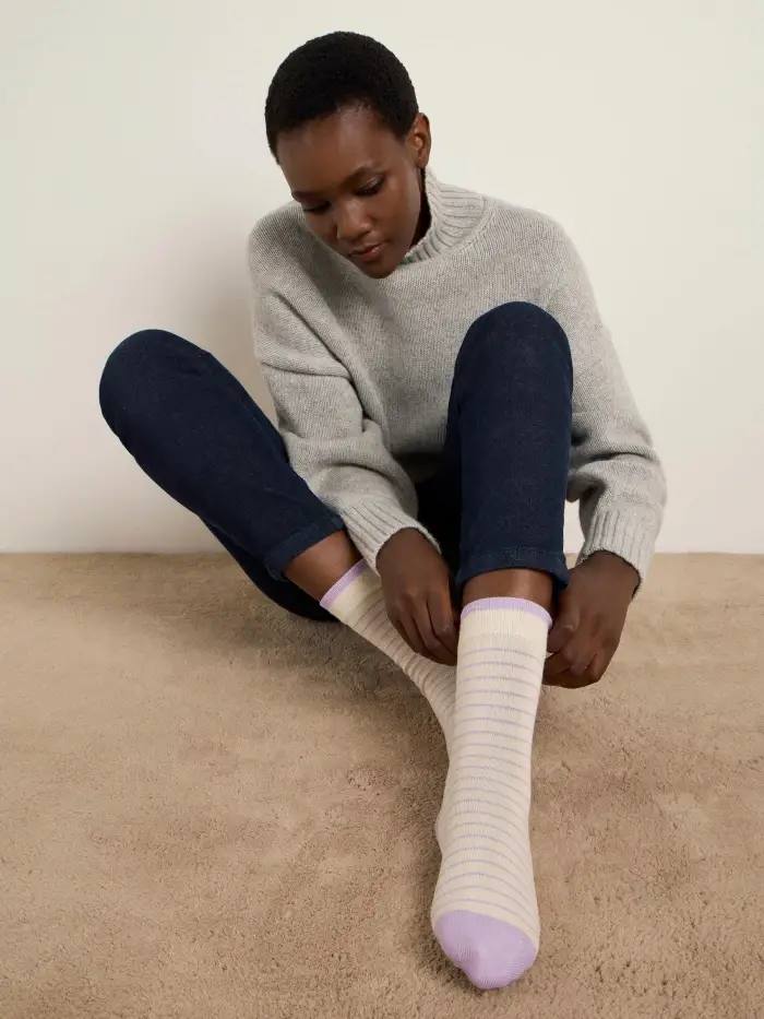 Lanius Socken mit Streifen (GOTS) Kostenlose Rückgabe