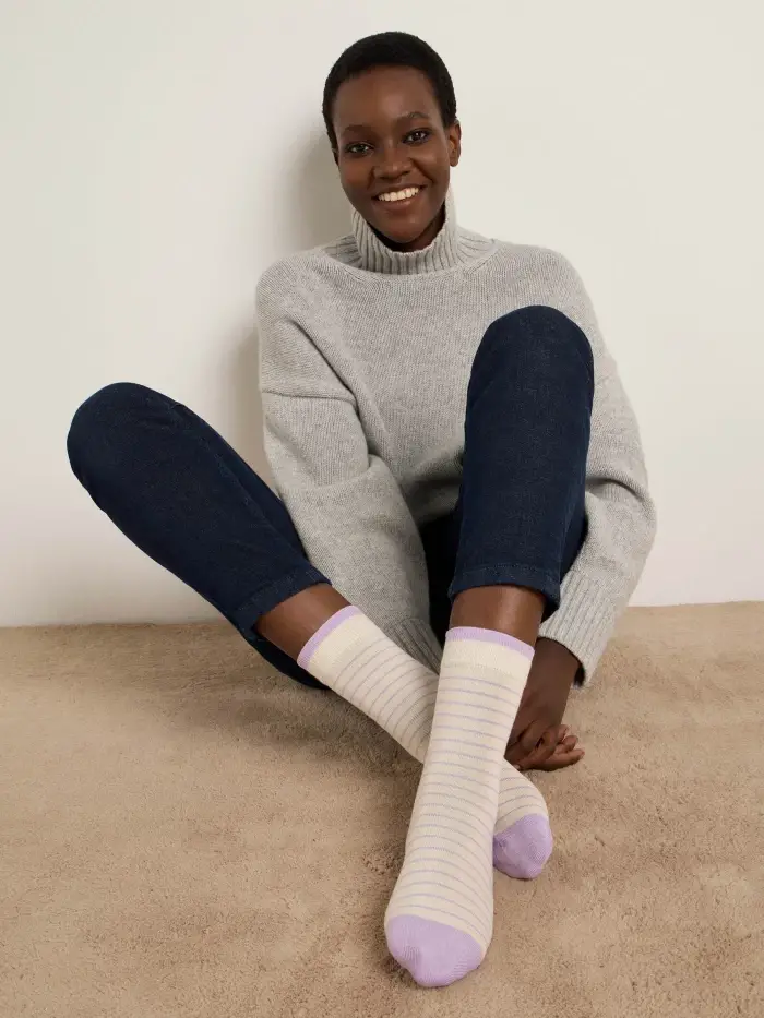 Lanius Socken mit Streifen (GOTS) Kostenlose Rückgabe