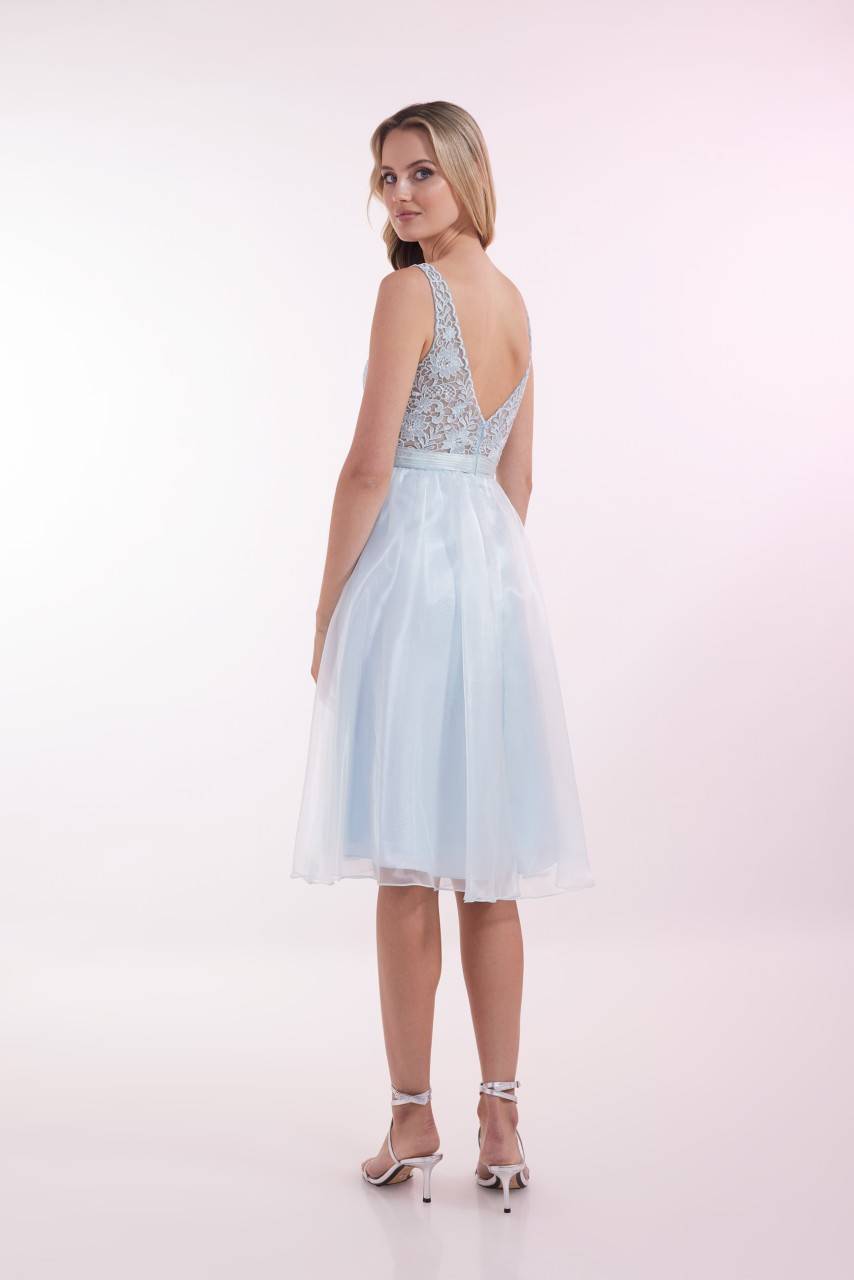 Laona SILKY SHINE DRESS Besticktes Midikleid mit V-Ausschnitt und Taillengürtel Letzter Tag