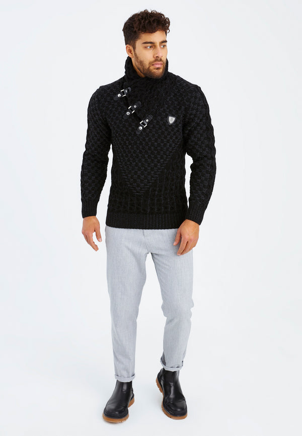 Leif Nelson Strickpullover Grobstrick mit Schalkragen Valentinstagsangebot