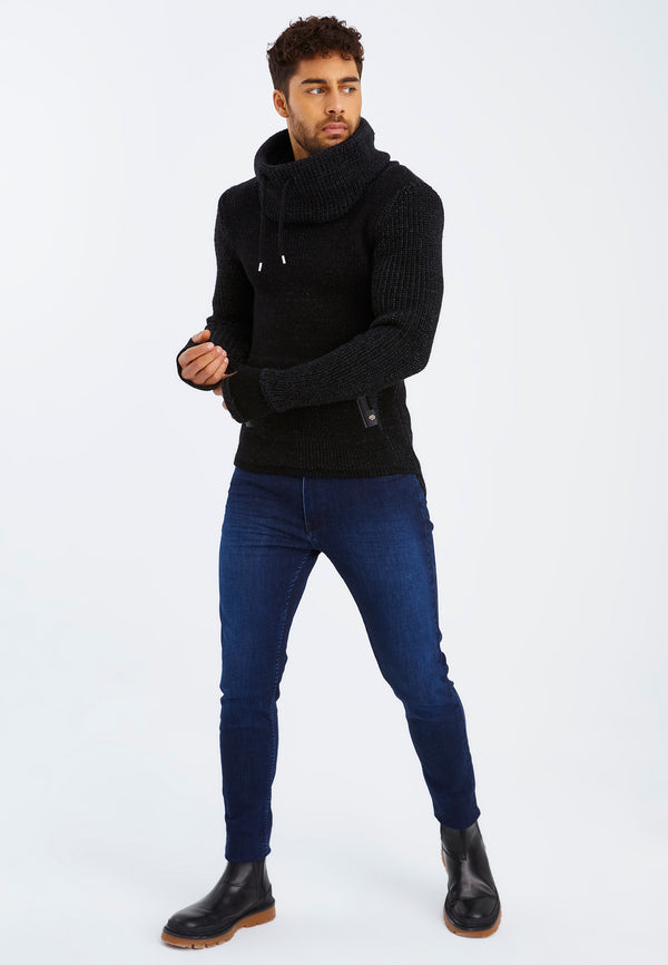 Leif Nelson Strickpullover Grobstrick mit Schalkragen Lagerräumung