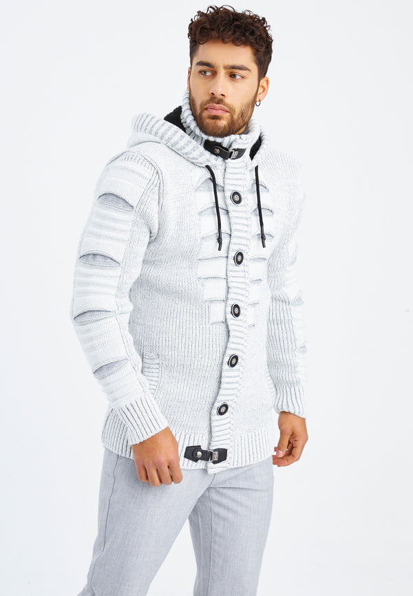 Leif Nelson Strickjacke mit Kapuze Neueste Mode