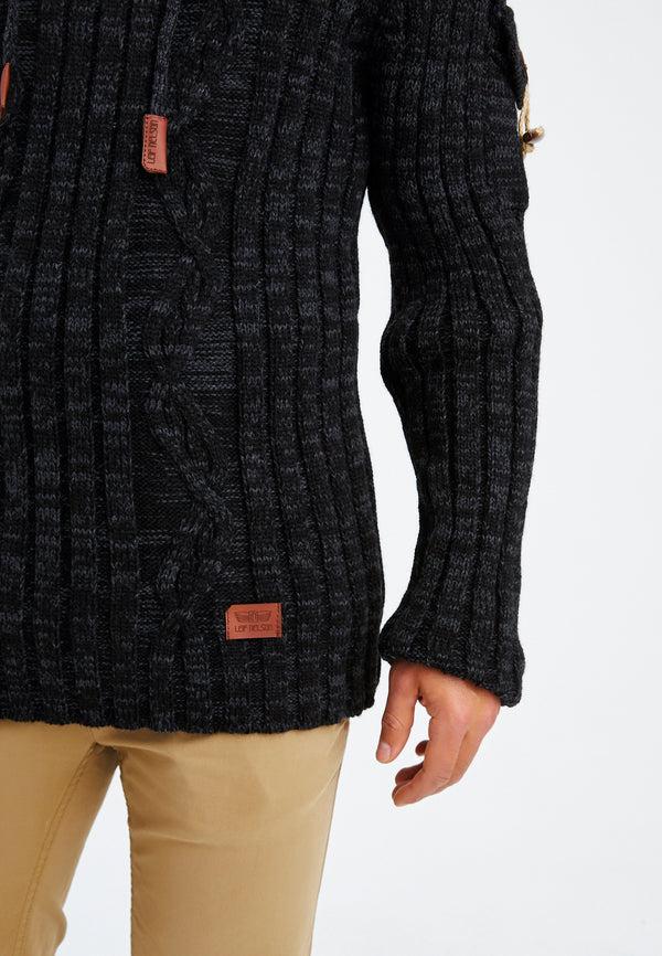 Leif Nelson Strickpullover Grobstrick mit Kapuze Blitzangebot