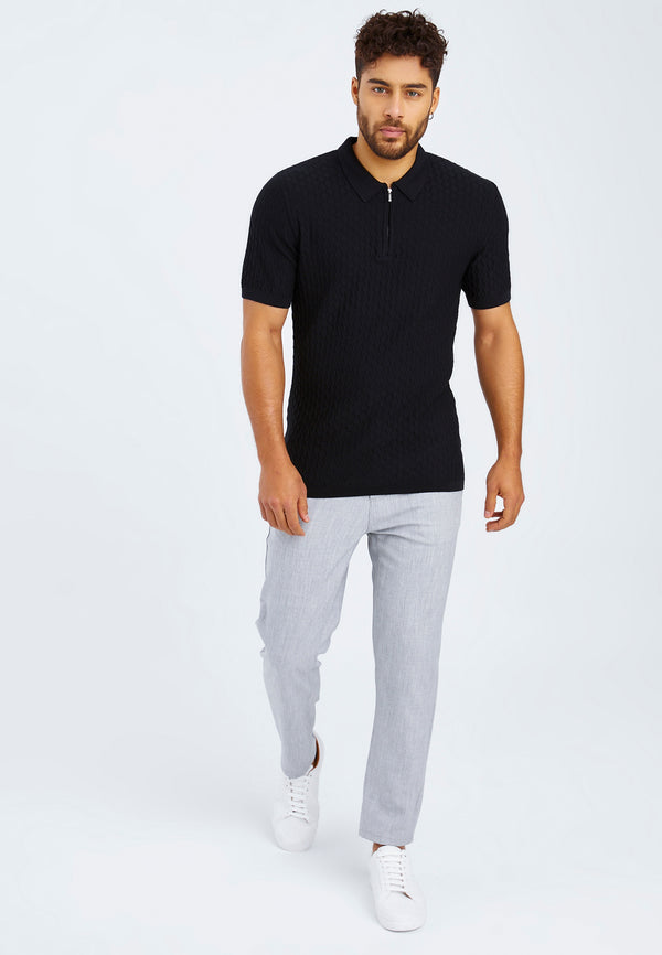 Leif Nelson Polo-Shirt Feinstrick mit Reißverschluss Kauf eins, bekomm eins gratis