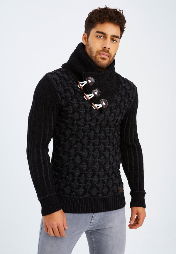 Leif Nelson Strickpullover Grobstrick mit Schalkragen VIP-Rabatte