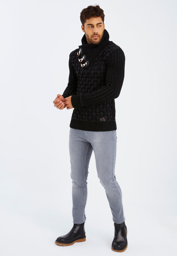 Leif Nelson Strickpullover Grobstrick mit Schalkragen VIP-Rabatte