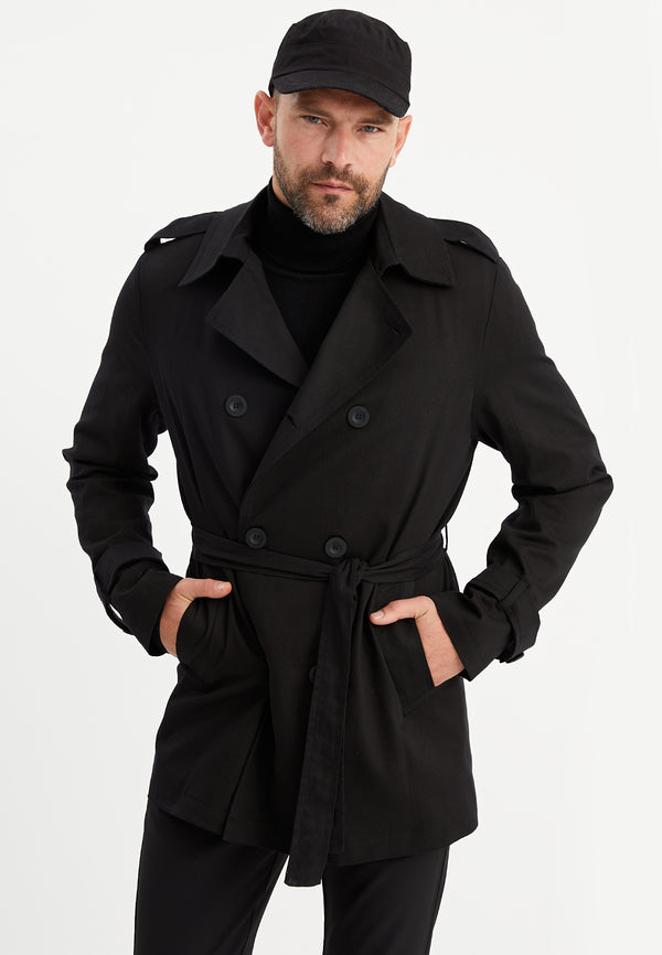 Leif Nelson Zweireihiger Trenchcoat Neueste Stile