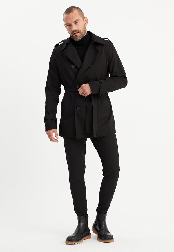 Leif Nelson Zweireihiger Trenchcoat Neueste Stile