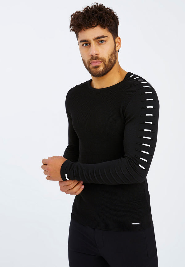 Leif Nelson Strickpullover Feinstrick Rundhals Sonderangebot der Fabrik