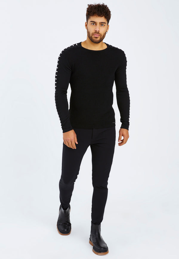 Leif Nelson Strickpullover Feinstrick Rundhals Sonderangebot der Fabrik