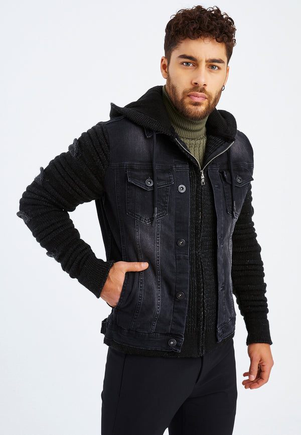 Leif Nelson Strickpullover Grobstrick mit Stehkragen Black Friday Preise