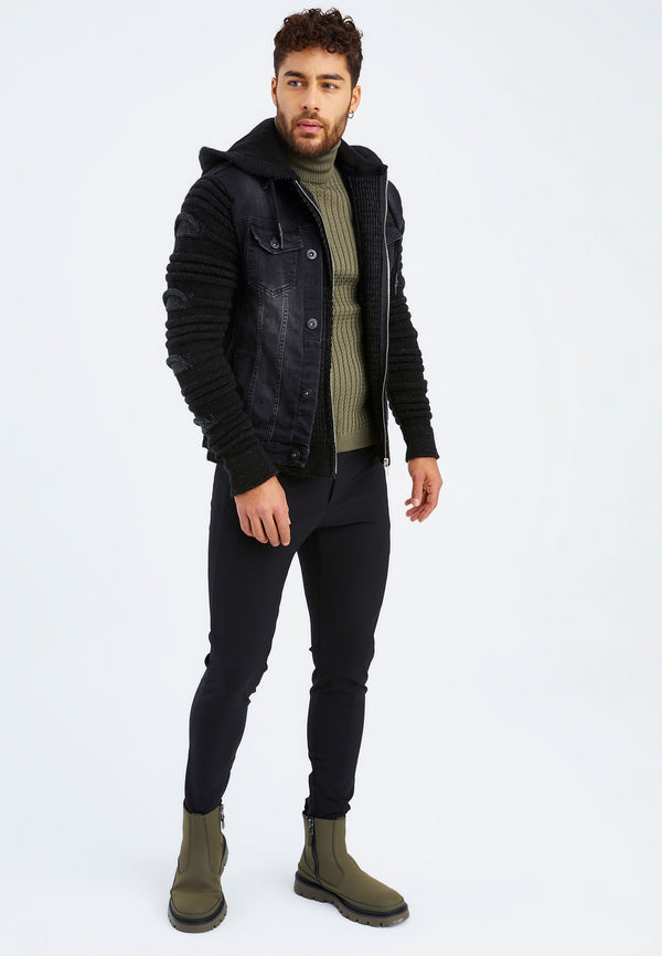 Leif Nelson Strickpullover Grobstrick mit Stehkragen Black Friday Preise