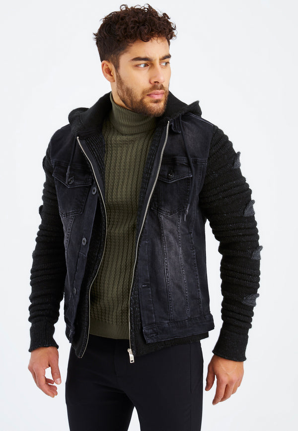 Leif Nelson Strickpullover Grobstrick mit Stehkragen Black Friday Preise