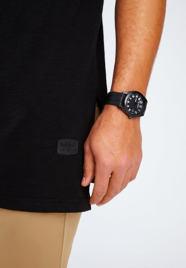 Leif Nelson Rundhals-Shirt Rabatt
