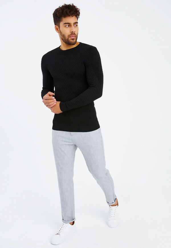 Leif Nelson Strickpullover Feinstrick Rundhals Top Angebot
