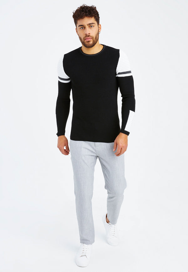 Leif Nelson Strickpullover Feinstrick Rundhals Neueste Mode