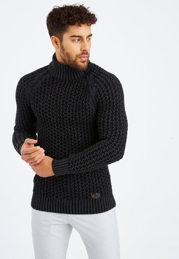 Leif Nelson Grobstrick Rollkragenpullover Nur für heute