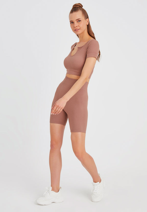 Leif Nelson Seamless Crop Top kurzarm Clearance-Verkauf