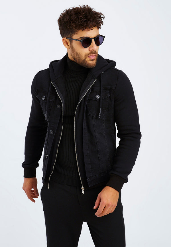 Leif Nelson Jeansjacke mit Kapuze Fabrikverkauf