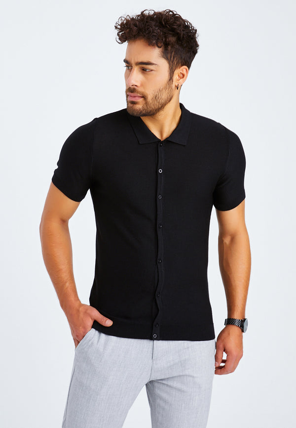 Leif Nelson Hemd Feinstrick Kurzarm Flash Sale
