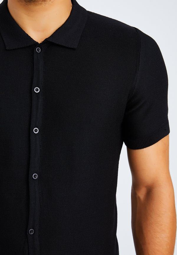 Leif Nelson Hemd Feinstrick Kurzarm Flash Sale