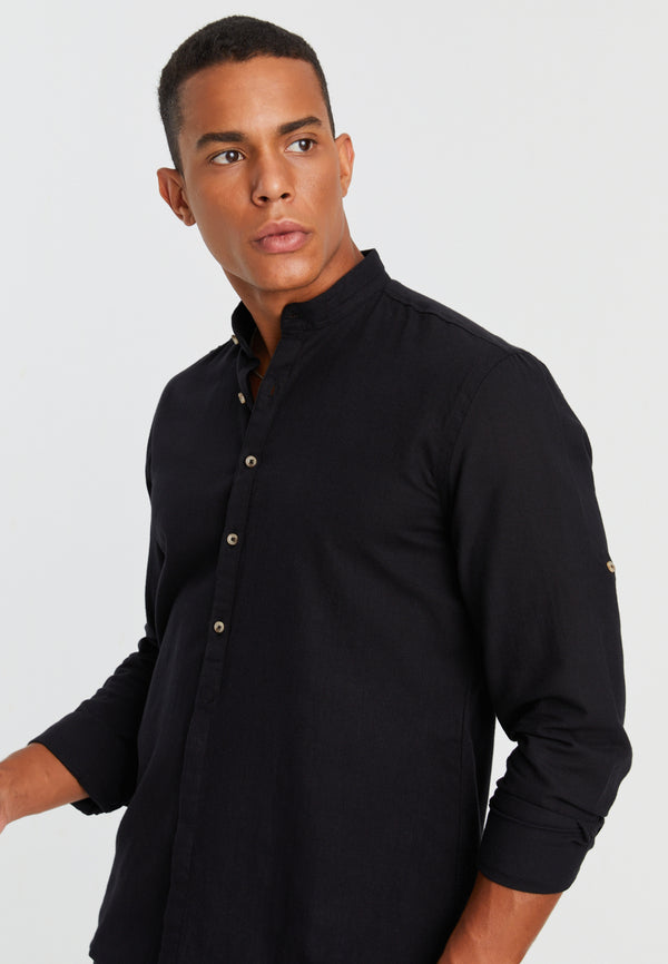 Leif Nelson Leinenhemd Langarm Super Sparpreis