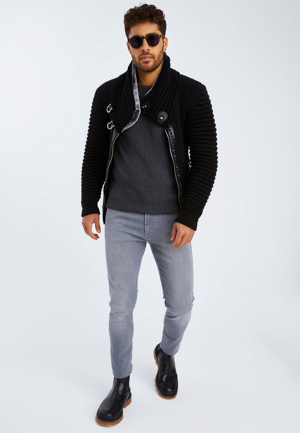 Leif Nelson Strickjacke mit Schalkragen Rabatt