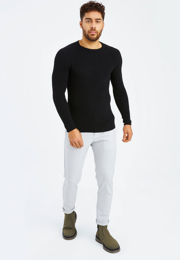 Leif Nelson Strickpullover Feinstrick Rundhals Osterangebot