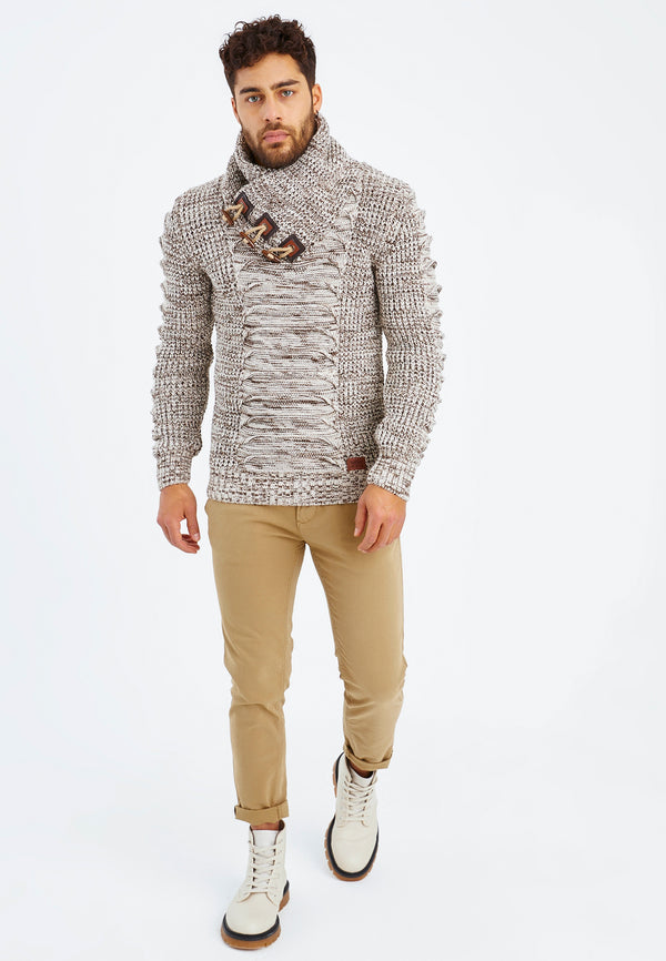 Leif Nelson Strickpullover Grobstrick mit Schalkragen Exklusive Angebote