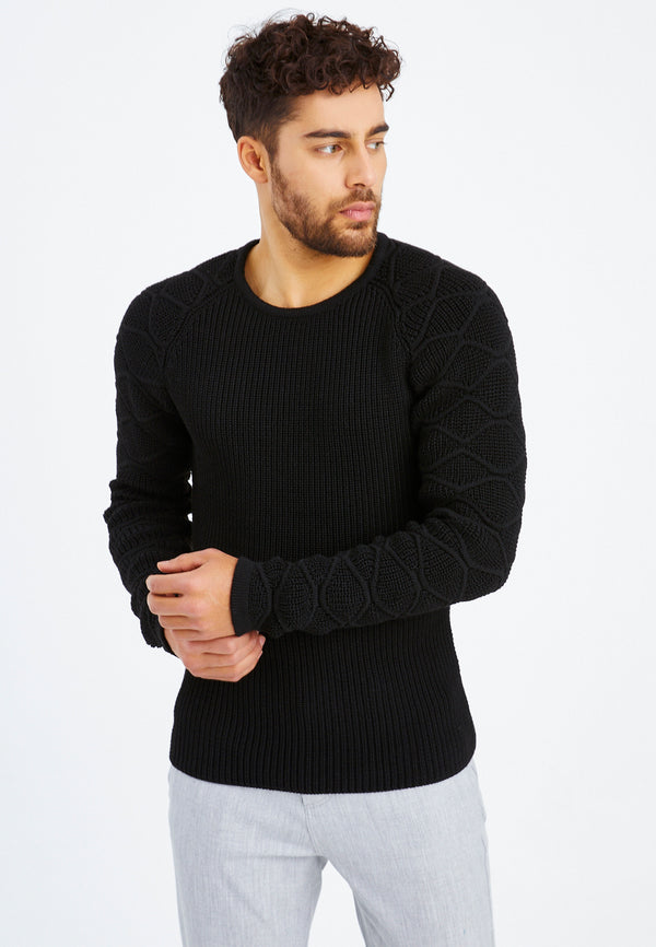 Leif Nelson Strickpullover Grobstrick Rundhals Saisonale Angebote
