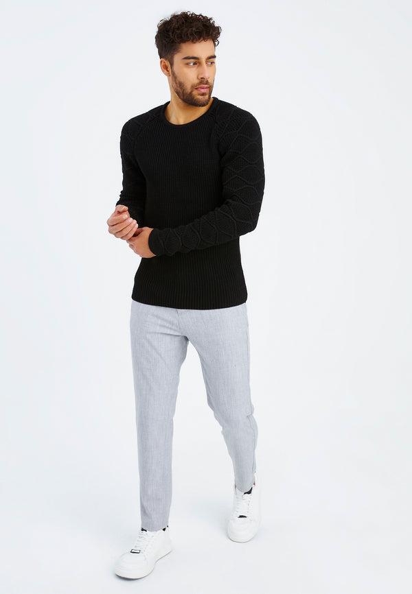 Leif Nelson Strickpullover Grobstrick Rundhals Saisonale Angebote