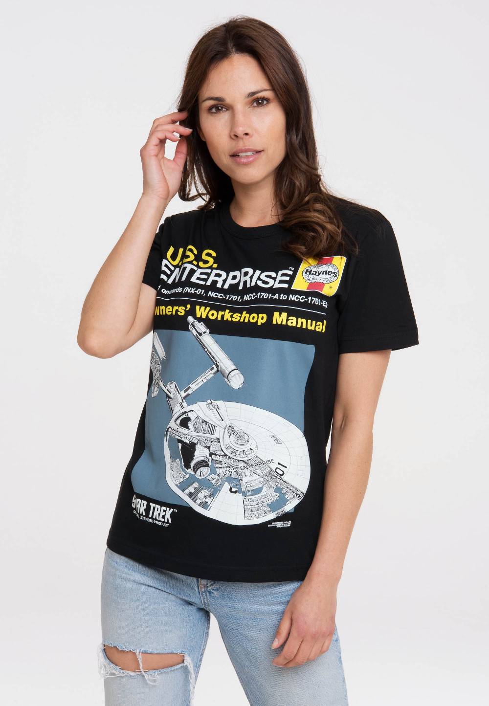 Logoshirt Star Trek - USS Enterprise - Haynes Workshop Manual - T-Shirt Print - Damen Super Rabatt