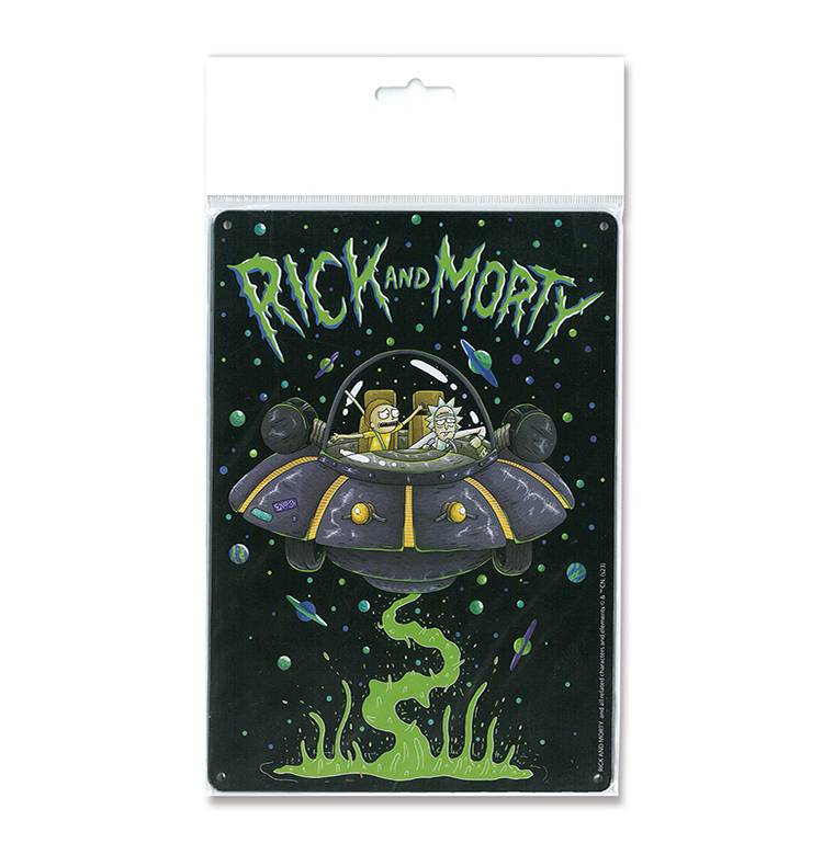 Logoshirt Rick & Morty - Raumschiff - Blechschild A5 Riesige Rabatte