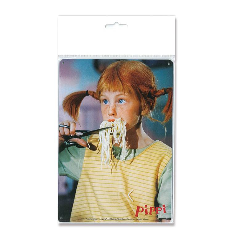 Logoshirt Pippi Langstrumpf - Spaghetti - Blechschild A5 50% Rabatt für begrenzte Zeit