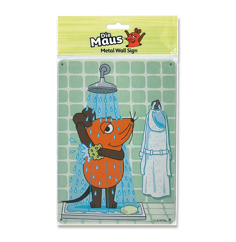 Logoshirt Die Sendung mit der Maus - Die Maus - Dusche - Blechschild A5 Osterangebot